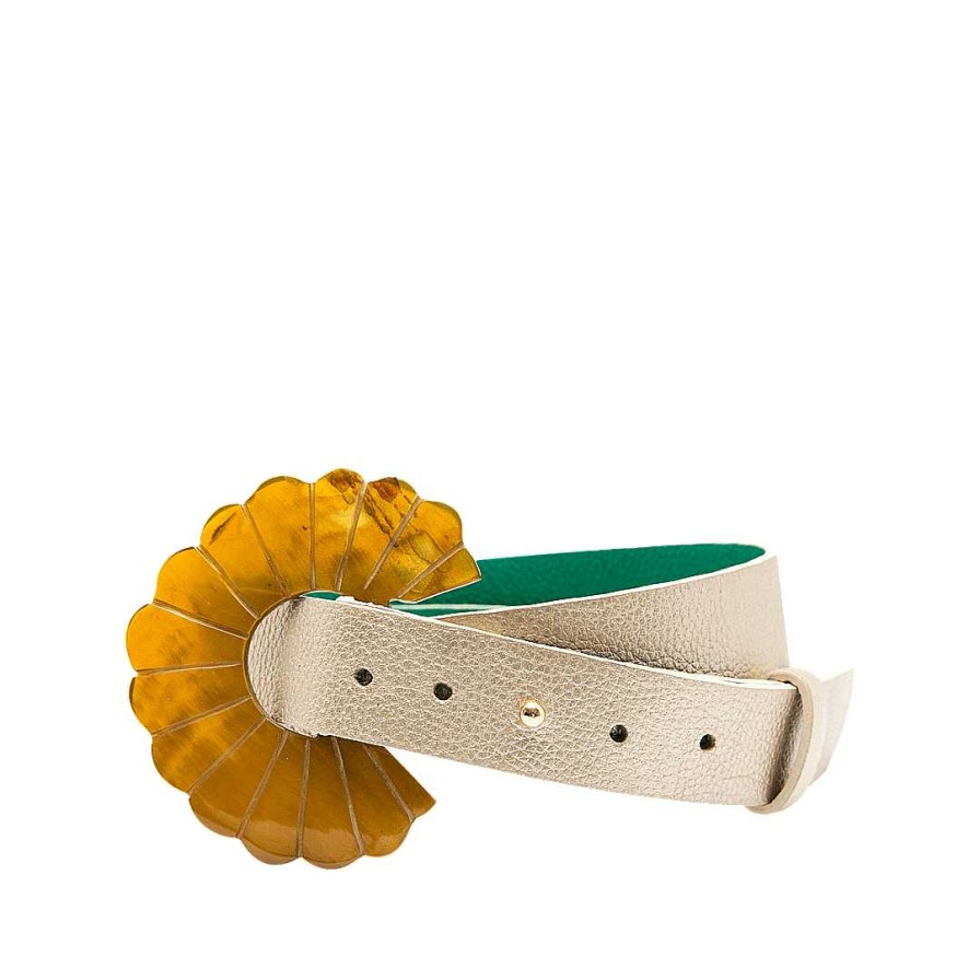 Belts Bon-Bonite | New Gold Color Leather Belt