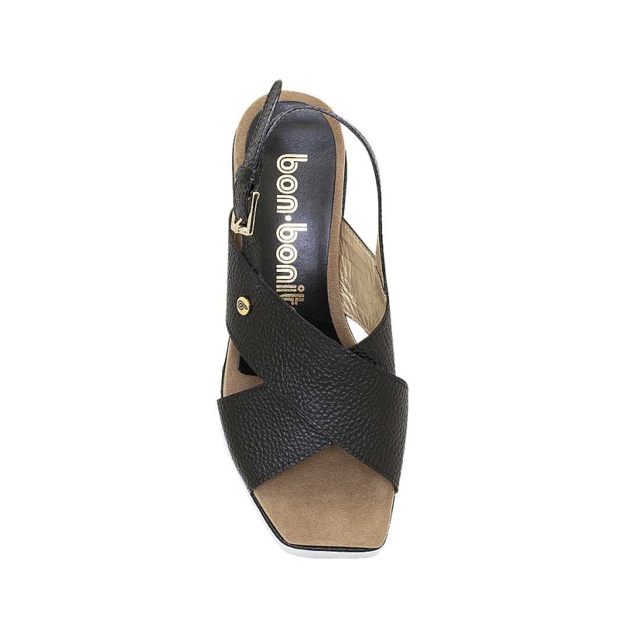 Shoes Bon-Bonite | Black Onyx Leather Sandals