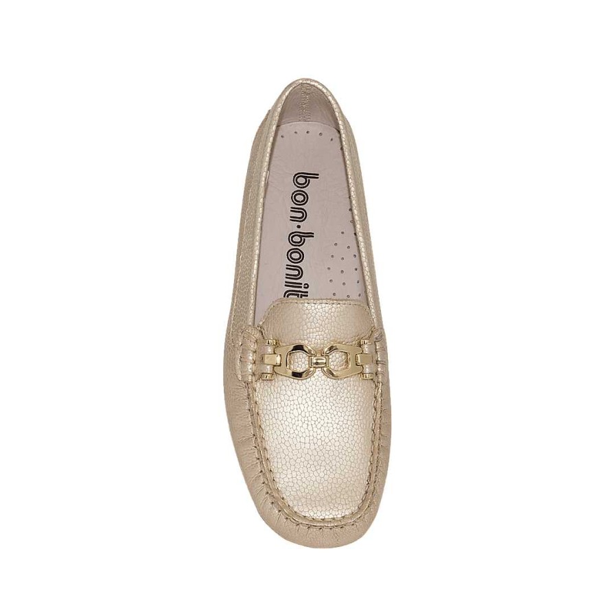 Shoes Bon-Bonite | Moccasin With Gold Buckle In Leather