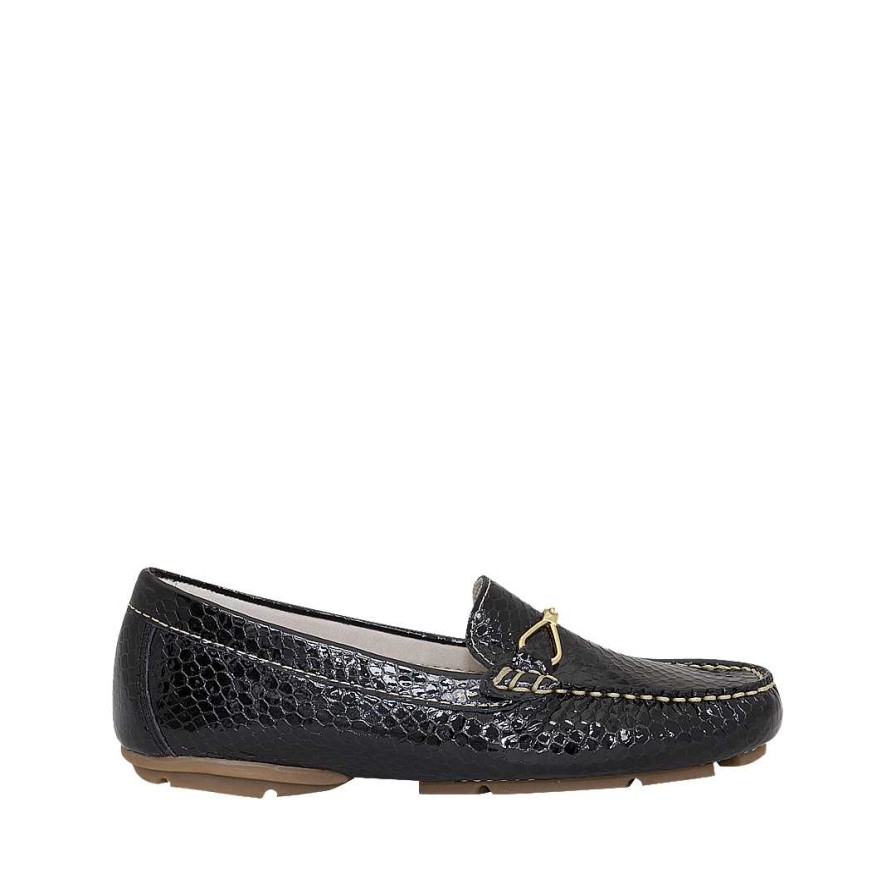 Shoes Bon-Bonite | Black Onyx Moccasin In Patent Leather