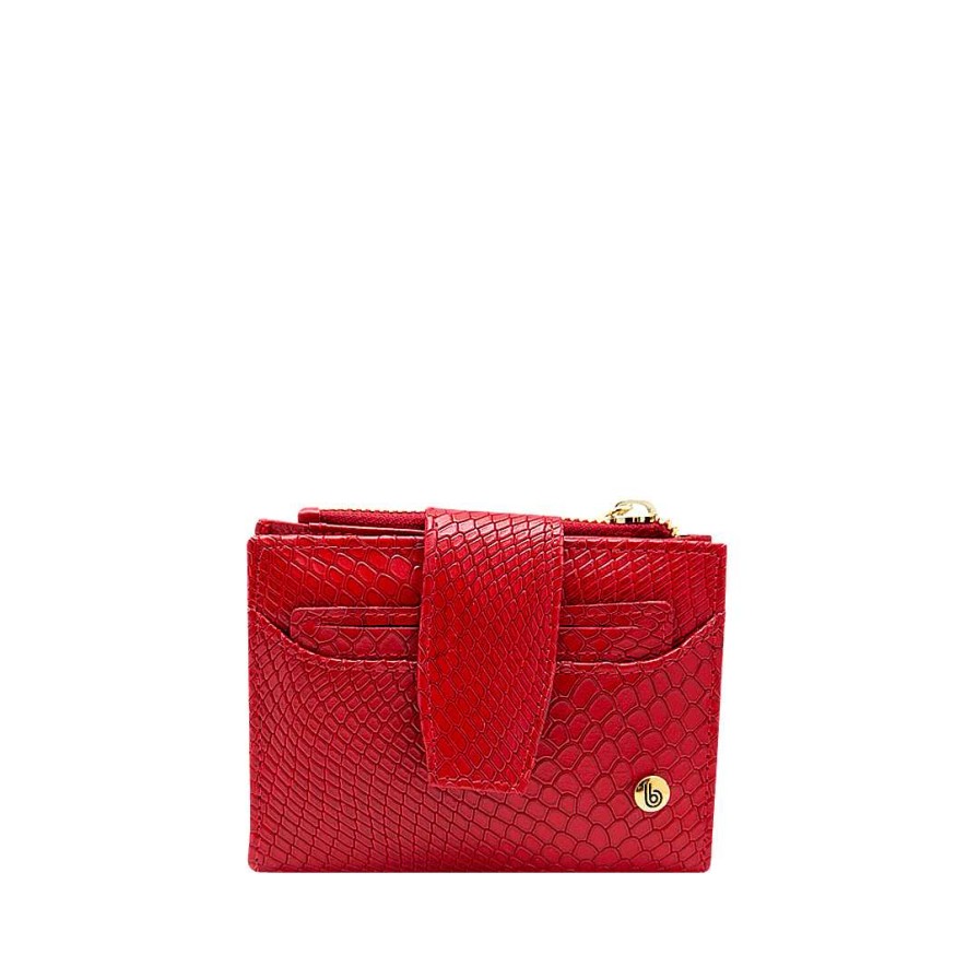 Accessories Bon-Bonite | Burning Red Leather Wallet