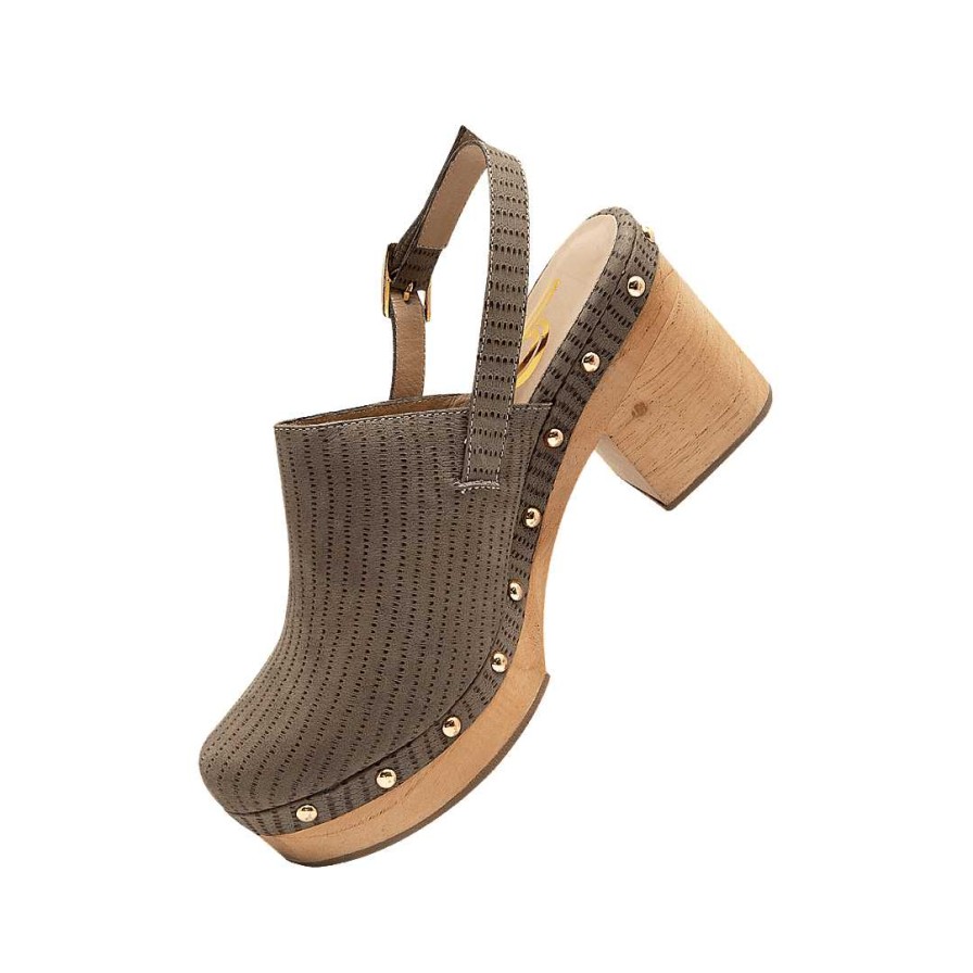 Shoes Bon-Bonite | Taupe Leather Clog