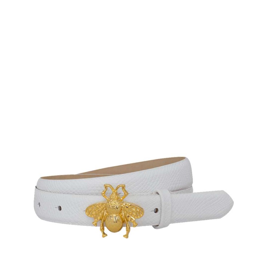 Belts Bon-Bonite | Pure White Leather Belt