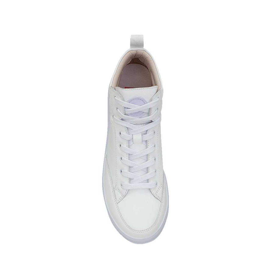 Shoes Bon-Bonite | Pure White Leather High Top Sneakers