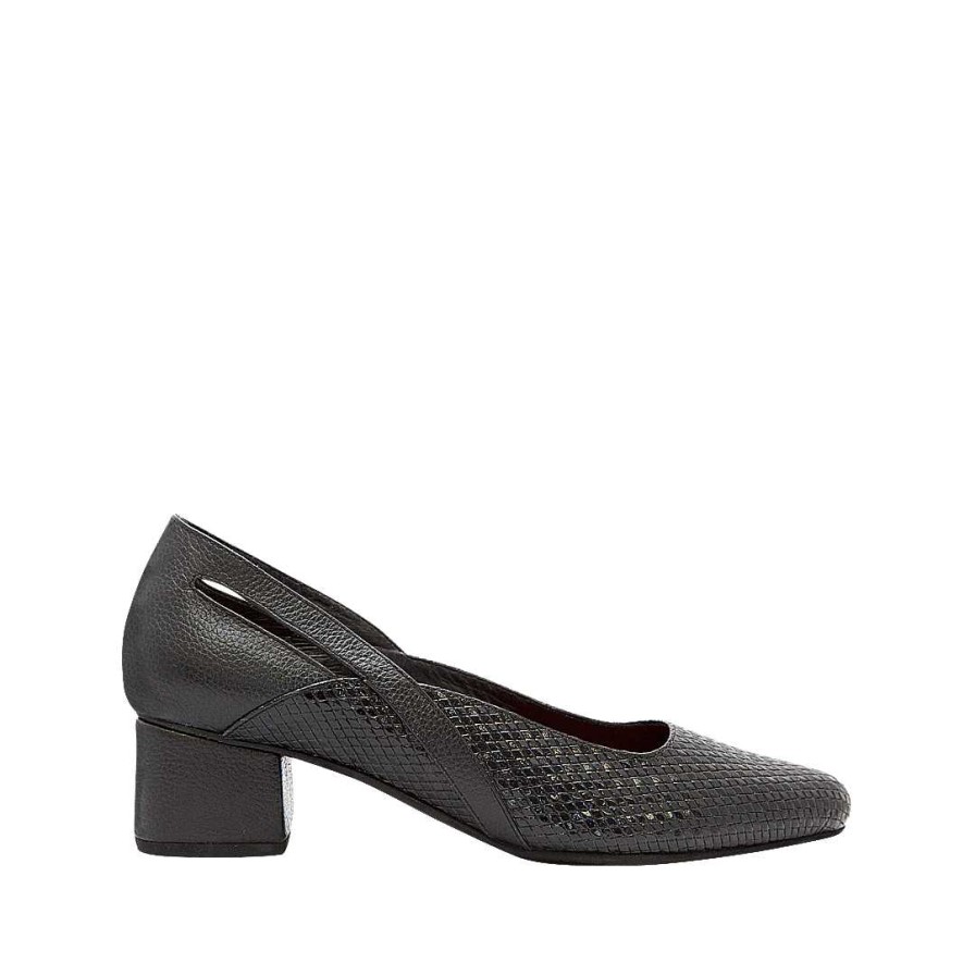 Shoes Bon-Bonite | Black Onyx Leather Heel