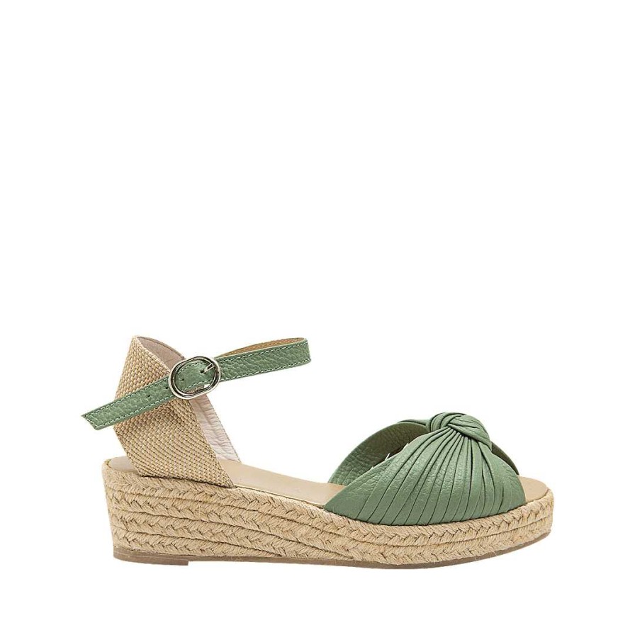 Shoes Bon-Bonite | Sabila Green Leather Espadrilles