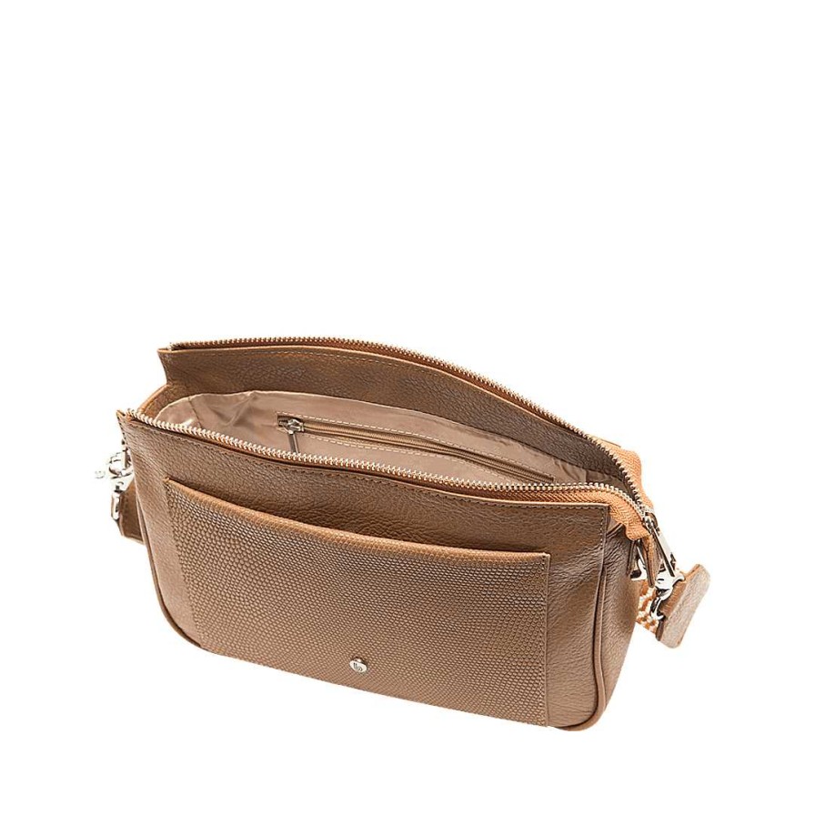 Handbags Bon-Bonite | Hands Free In Honey Gray Leather