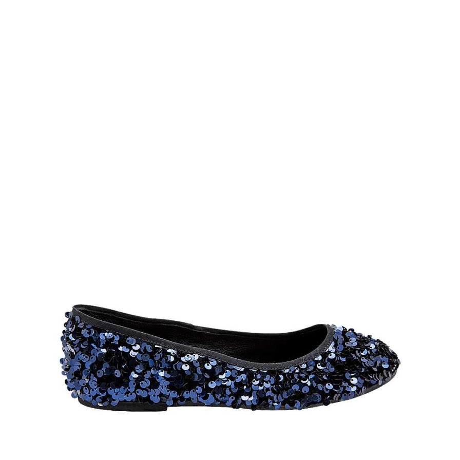 Shoes Bon-Bonite | Textile Ballet With Blue Sequins