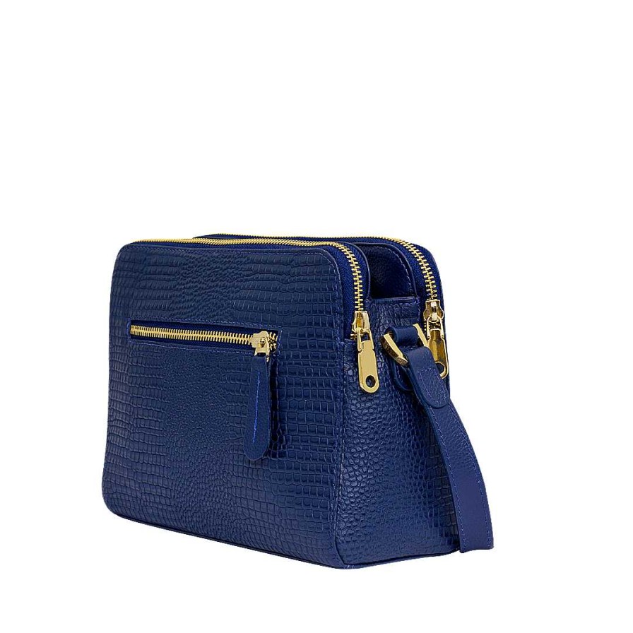 Handbags Bon-Bonite | Deep Blue Leather Hands-Free Bag