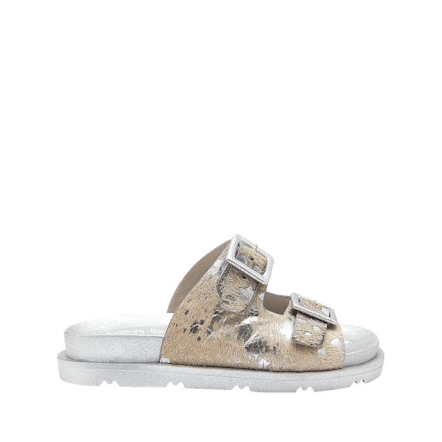 Shoes Bon-Bonite | Silver Gray Leather Sandal