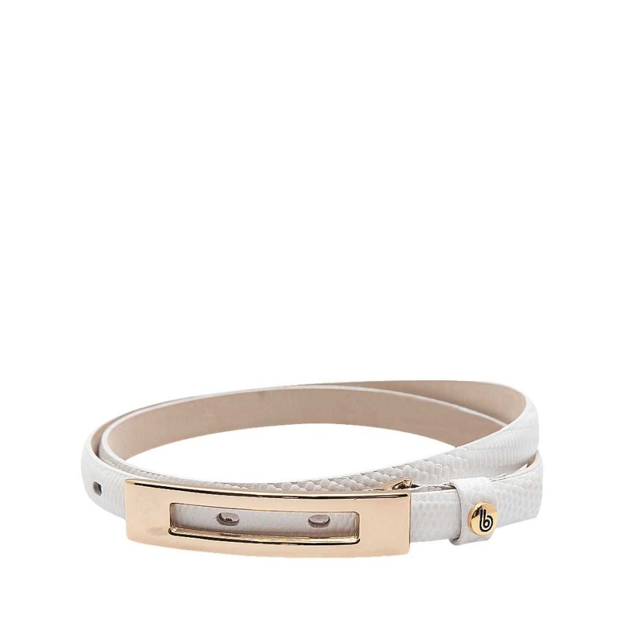 Belts Bon-Bonite | Pure White Leather Belt