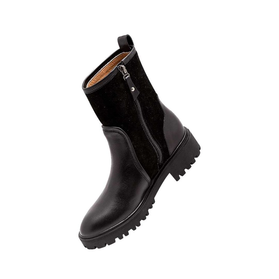 Shoes Bon-Bonite | Black Onyx Leather Ankle Boot