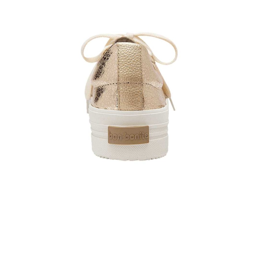 Shoes Bon-Bonite | Classic Tennis Shoes In New Gold Color Leather