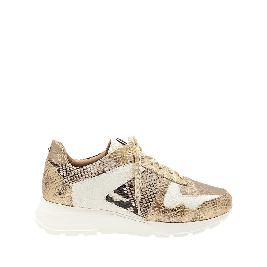 Shoes Bon-Bonite | Animal Print Leather Sneakers Gold Color