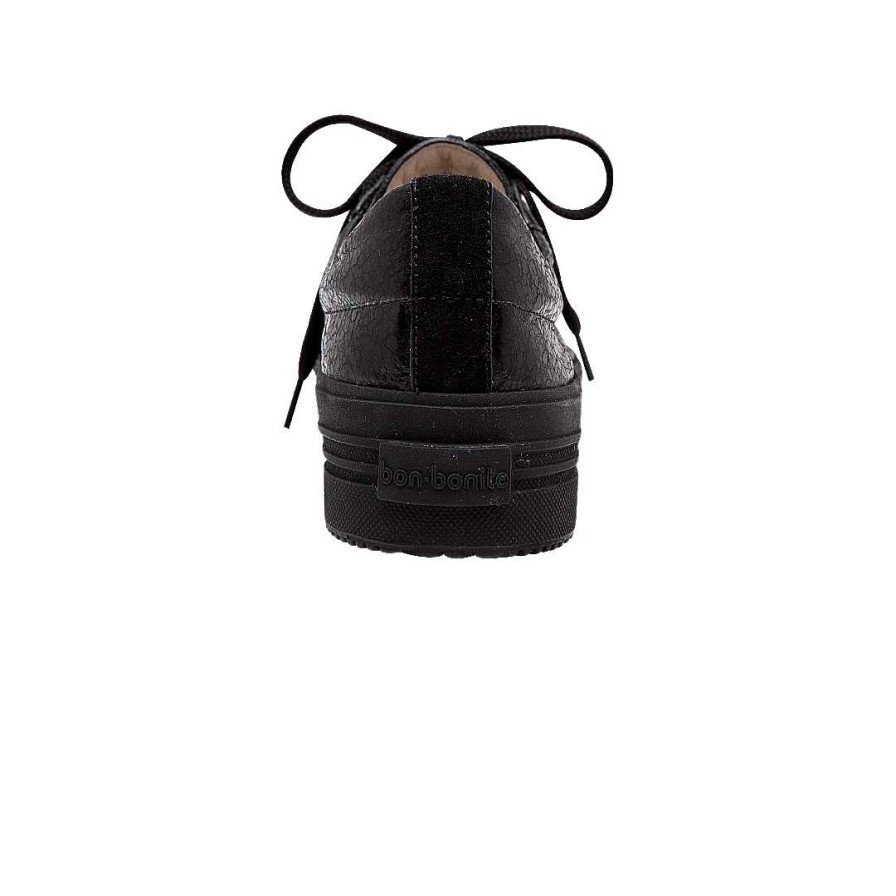 Shoes Bon-Bonite | Classic Black Onyx Leather Tennis Shoes