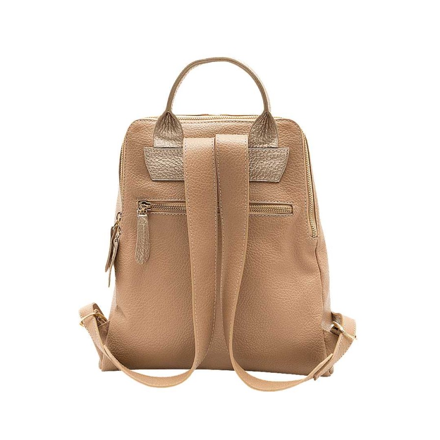 Handbags Bon-Bonite | Cappuccino Color Leather Backpack