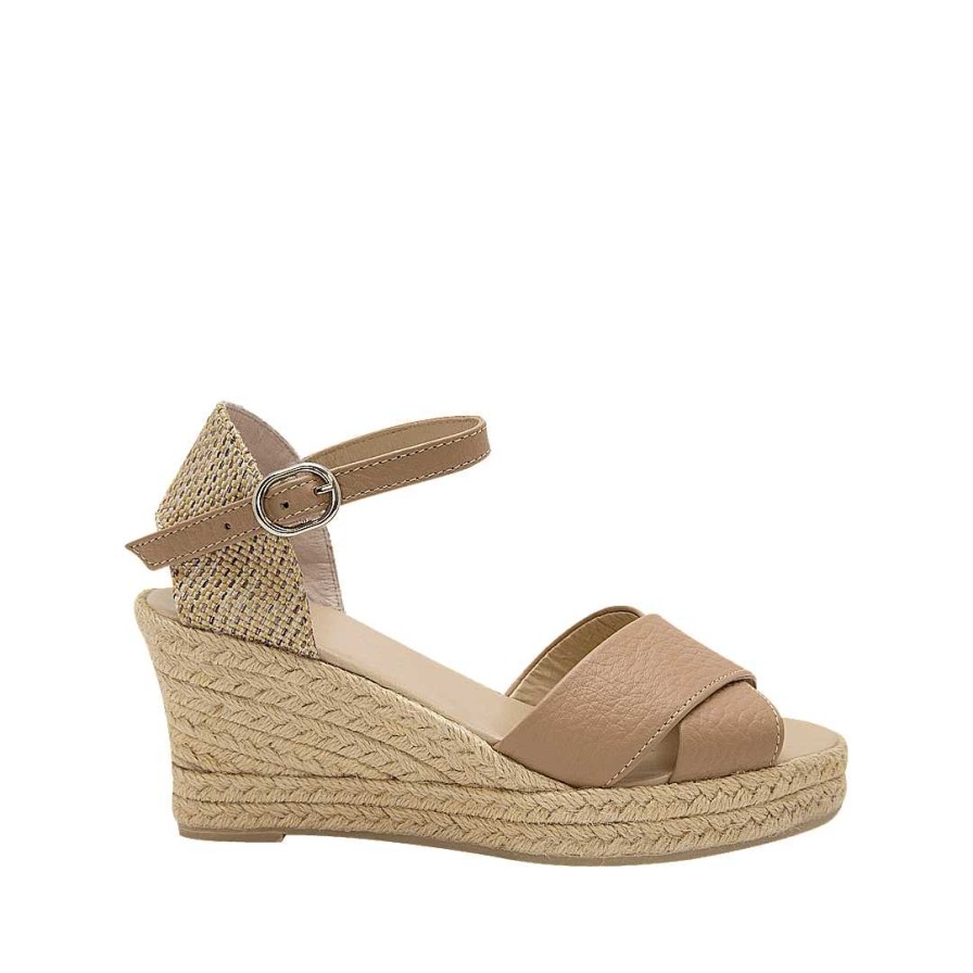 Shoes Bon-Bonite | Cappuccino Leather Espadrilles