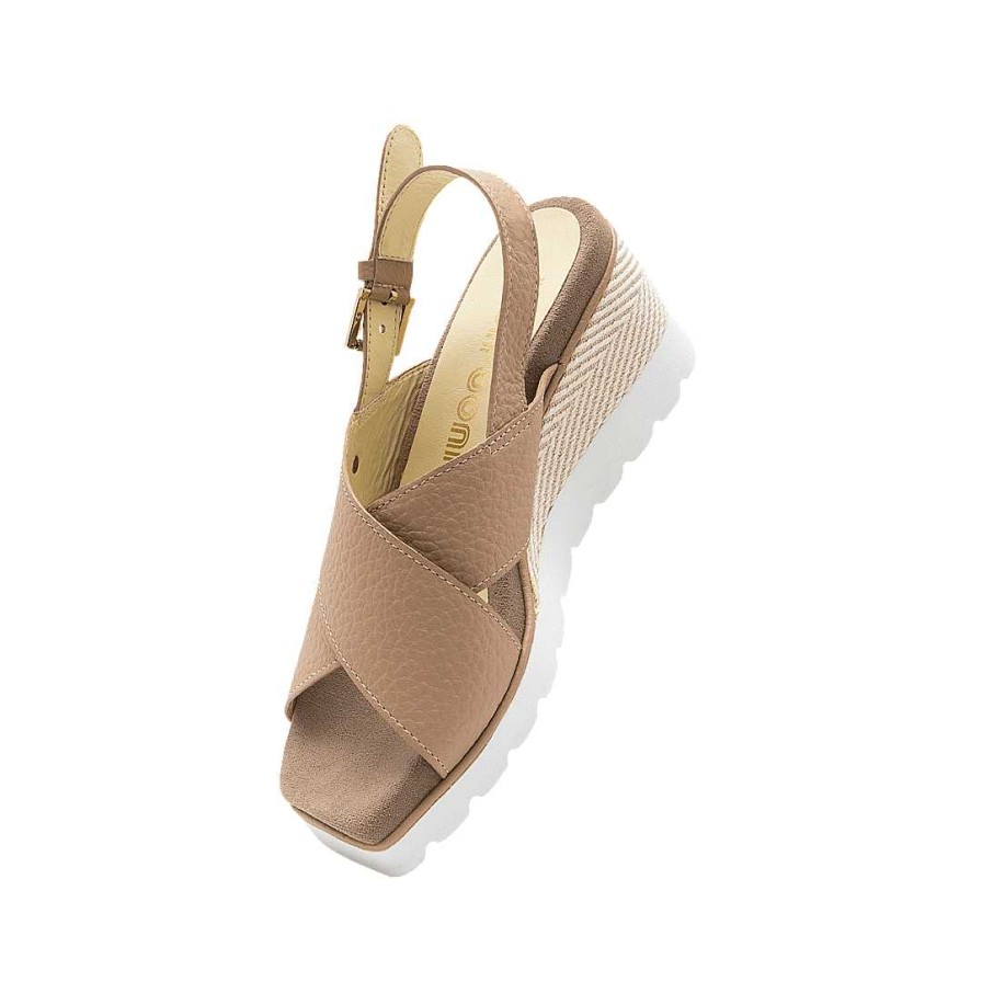 Shoes Bon-Bonite | Sandal With Platform Lined In Capuccino Color Textile In Leather