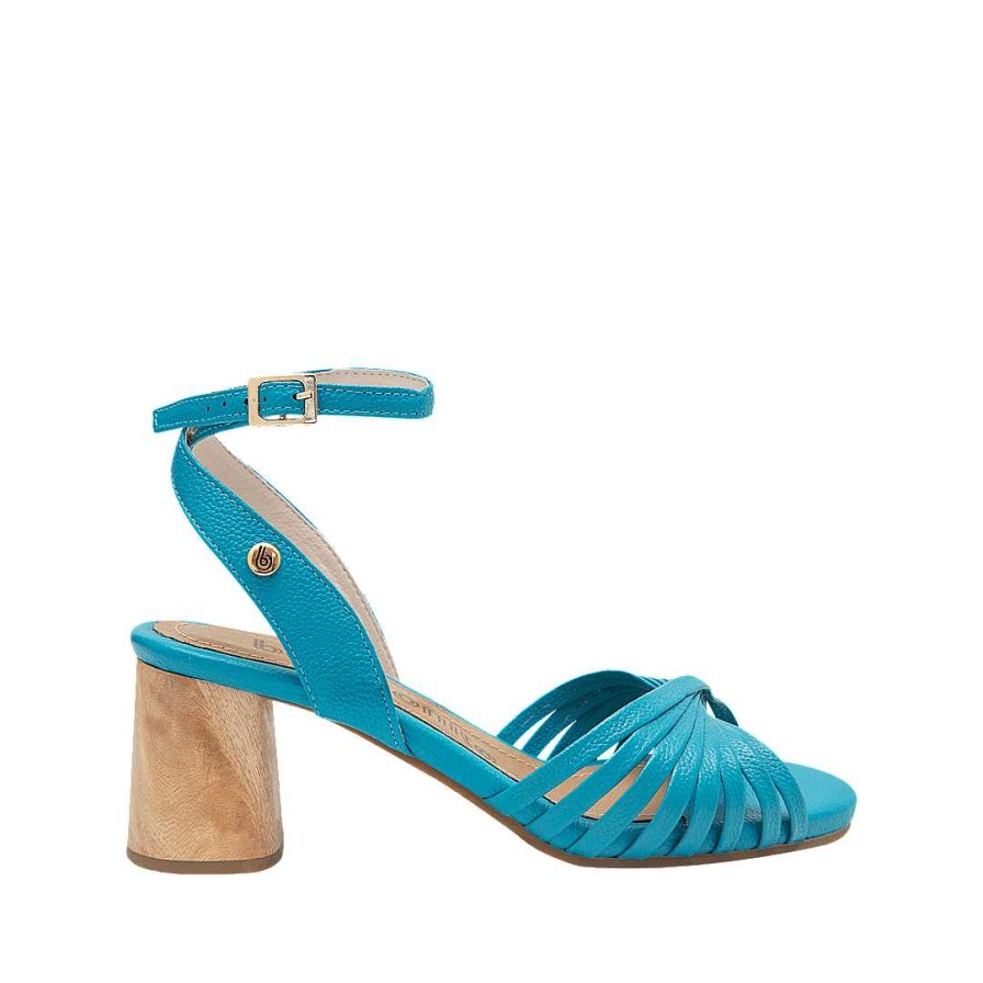 Shoes Bon-Bonite | Turquoise Leather Heeled Sandal