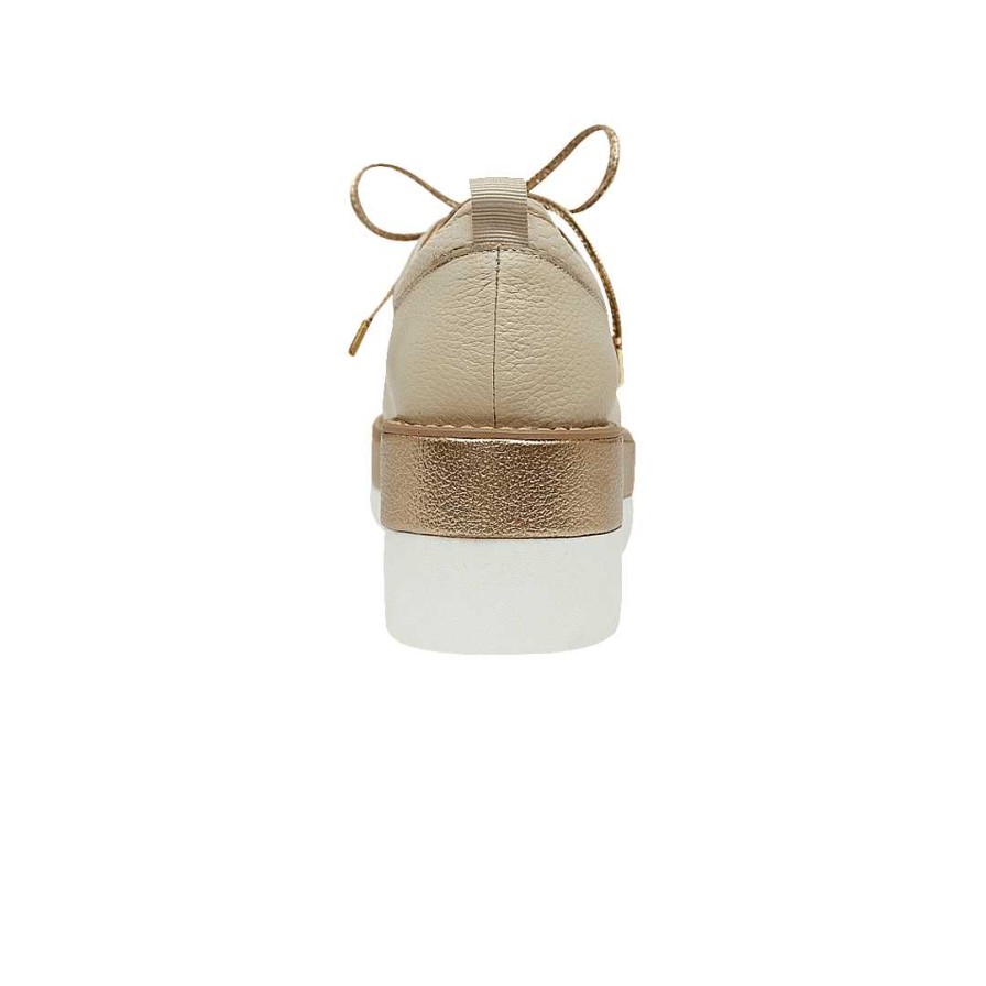 Shoes Bon-Bonite | Sand White Leather Tie Shoe