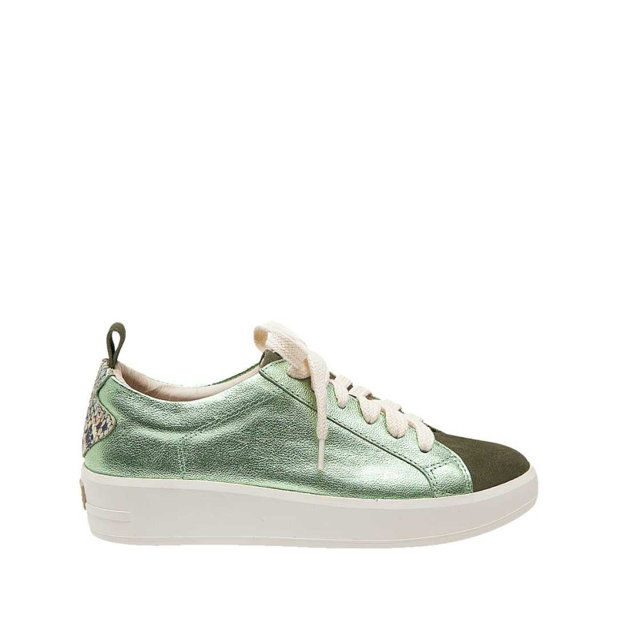 Shoes Bon-Bonite | Metal Green Leather Tennis Shoes