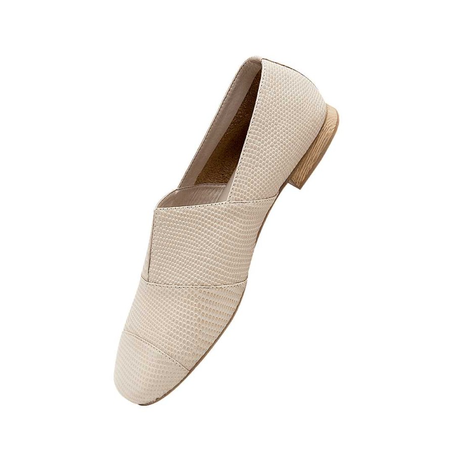 Shoes Bon-Bonite | Sand White Leather Moccasin