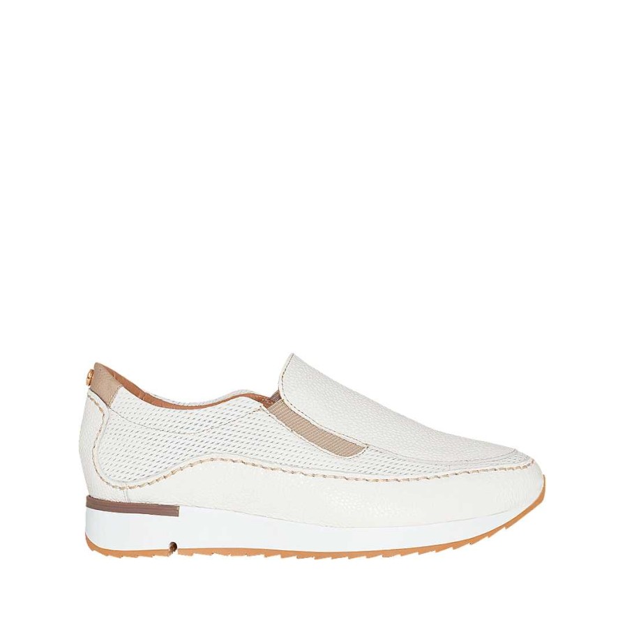 Shoes Bon-Bonite | Tennis Shoes With Pure White Elastics In Engraved Leather