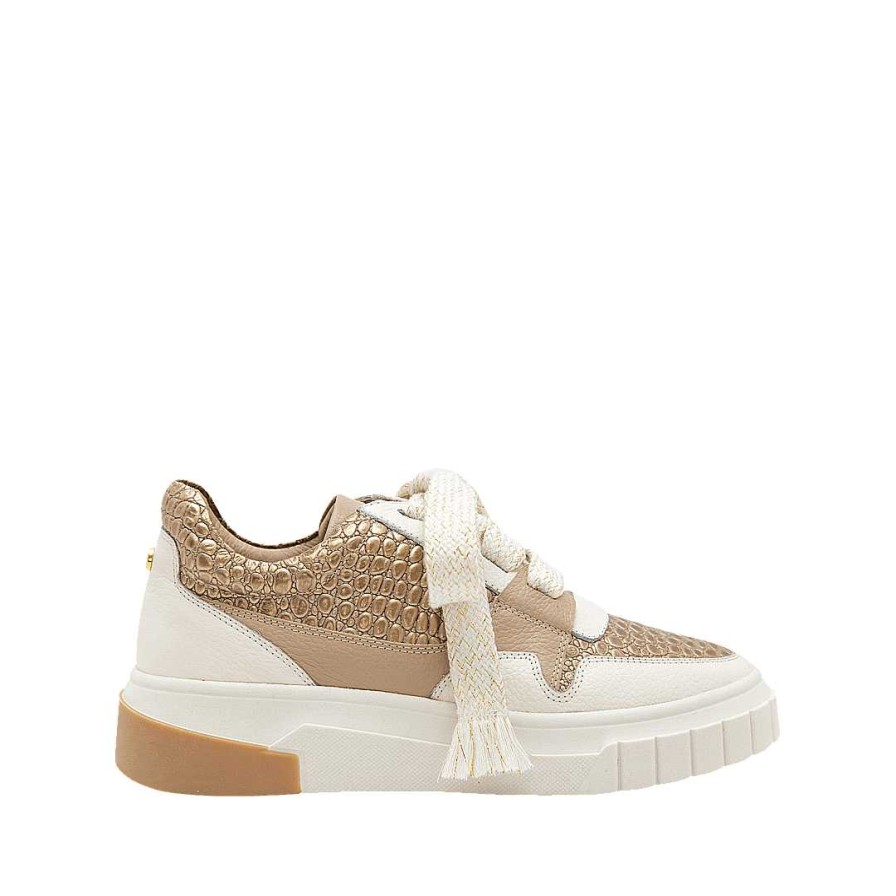 Shoes Bon-Bonite | Sand Metal Color Leather Tennis