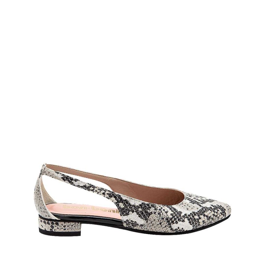 Shoes Bon-Bonite | Pointed Ballet Flat In Animal Print Leather