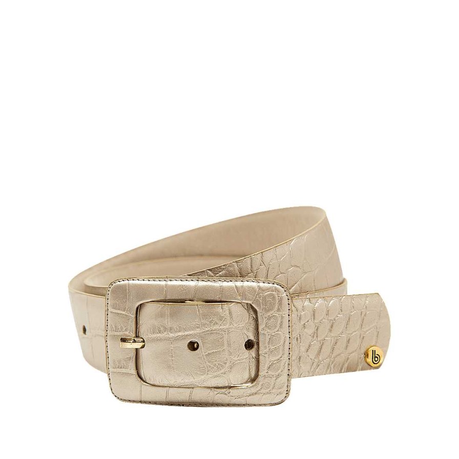 Belts Bon-Bonite | New Gold Color Leather Belt