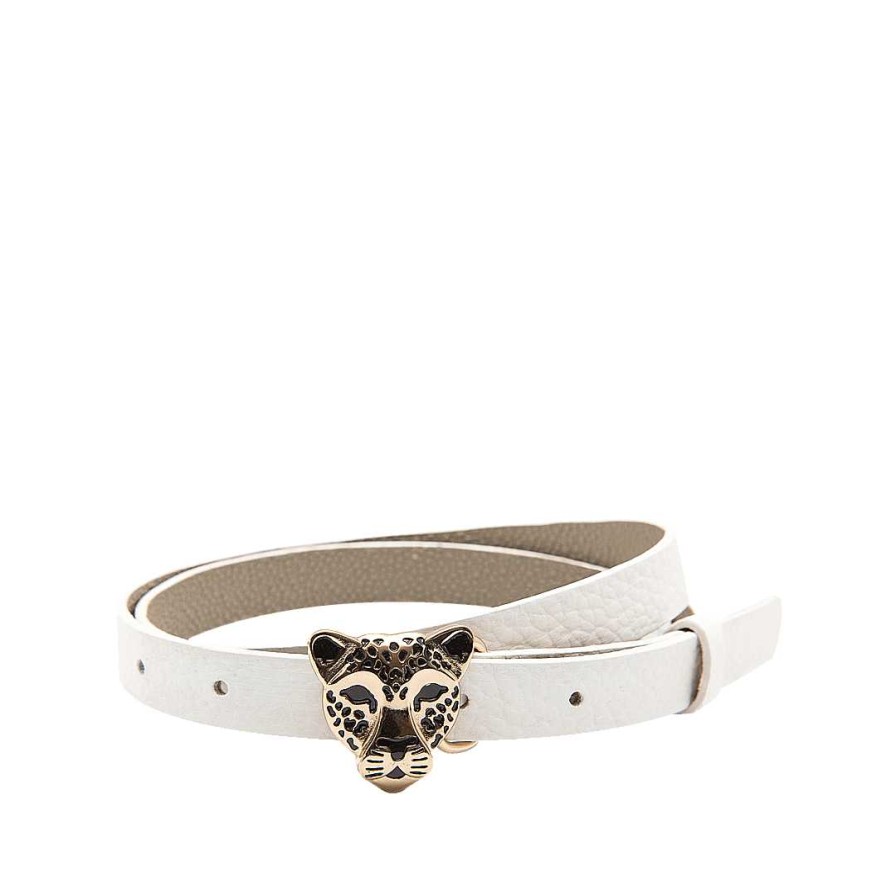 Belts Bon-Bonite | Pure White Leather Belt