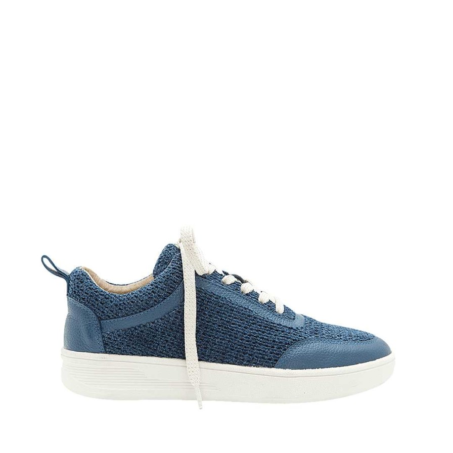 Shoes Bon-Bonite | Moon Blue Leather And Textile Tennis Shoes