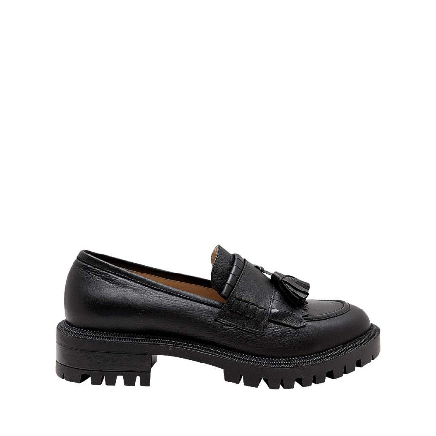 Shoes Bon-Bonite | Black Onyx Leather Moccasin