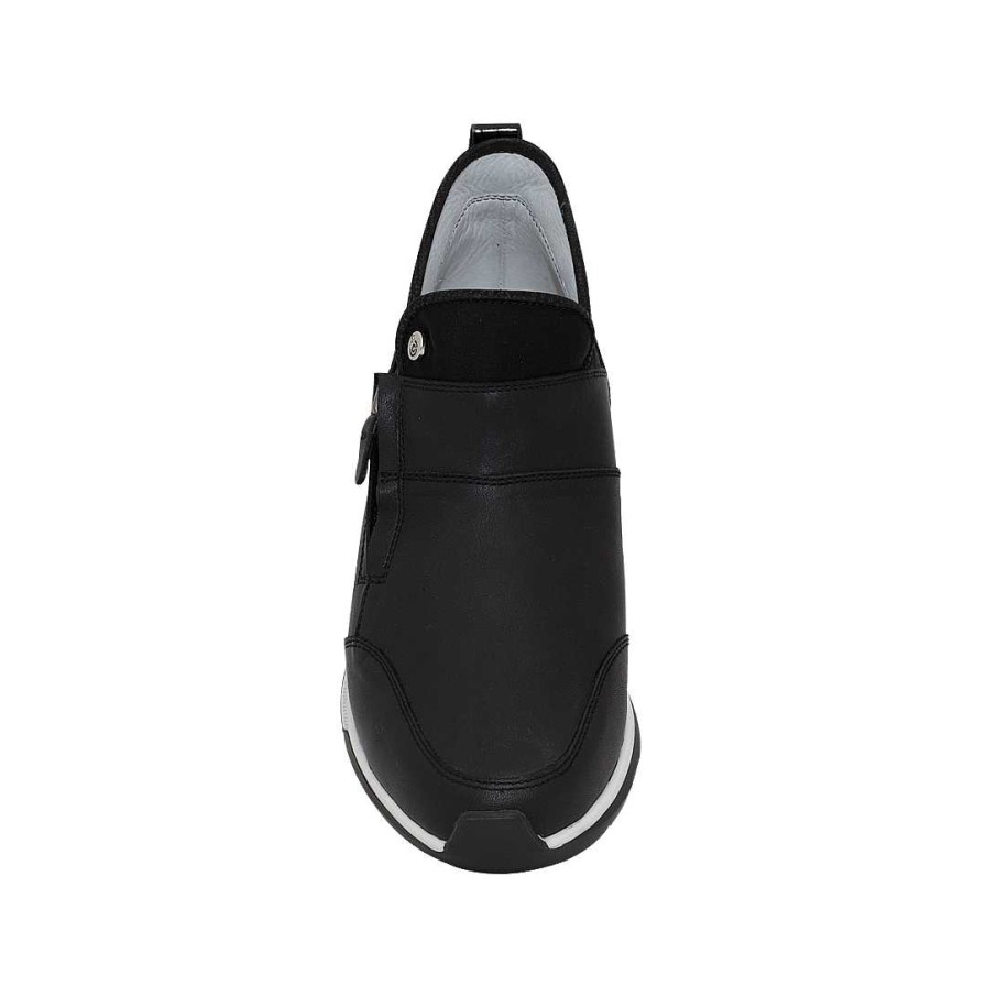 Shoes Bon-Bonite | Black Onyx Leather High Top Sneakers.