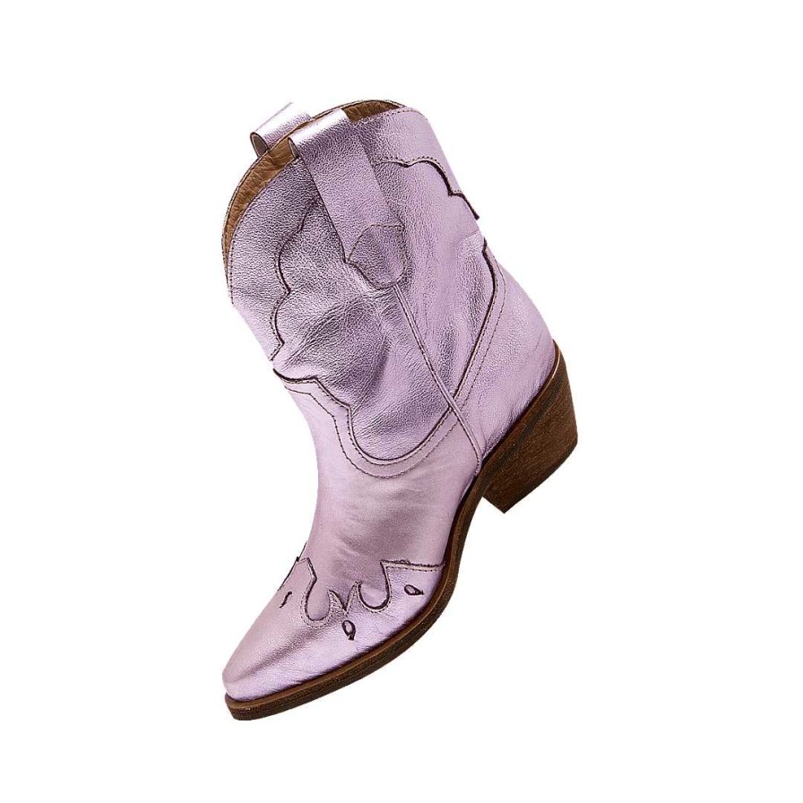 Shoes Bon-Bonite | Lilac Leather Ankle Boot