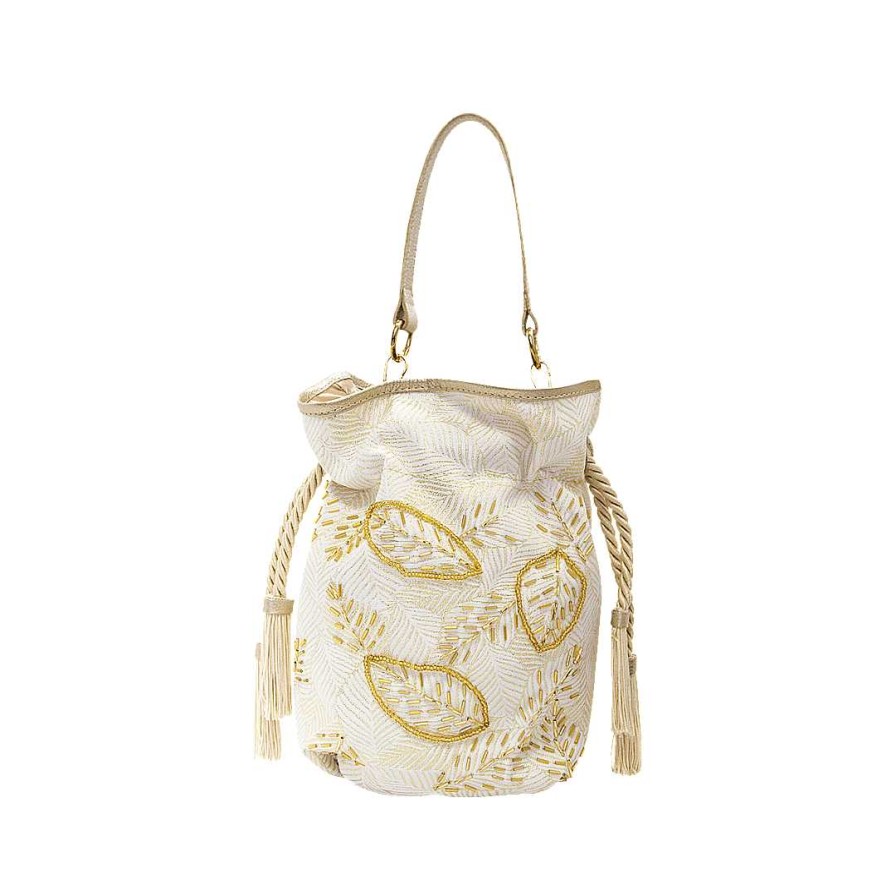 Handbags Bon-Bonite | Cream White Textile Candy Box By Gold New