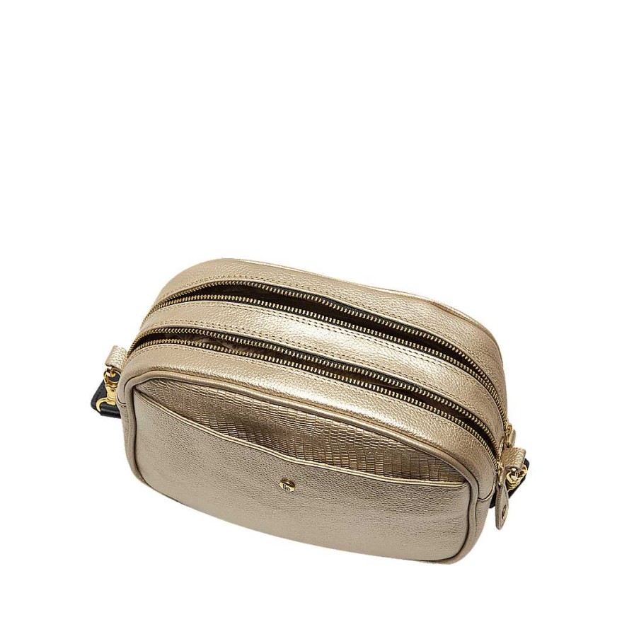 Handbags Bon-Bonite | New Gold Color Leather Hands Free