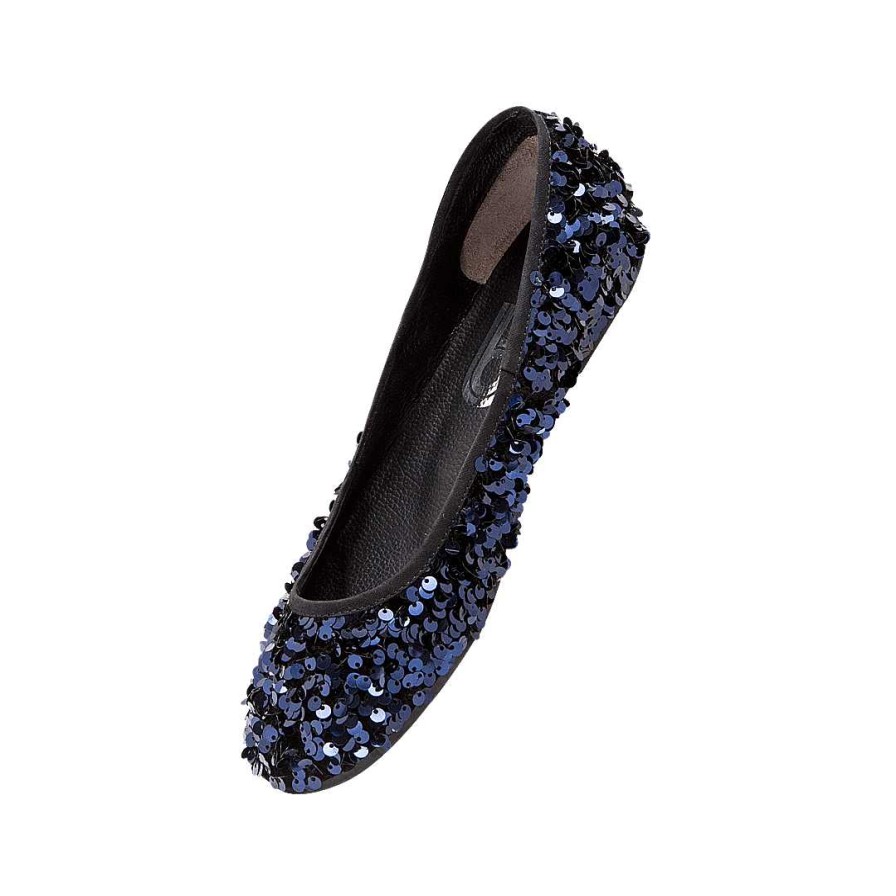 Shoes Bon-Bonite | Textile Ballet With Blue Sequins