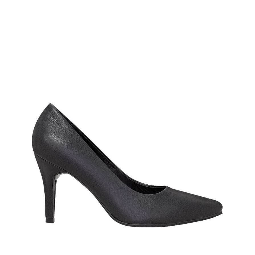 Shoes Bon-Bonite | Black Onyx Leather Heels