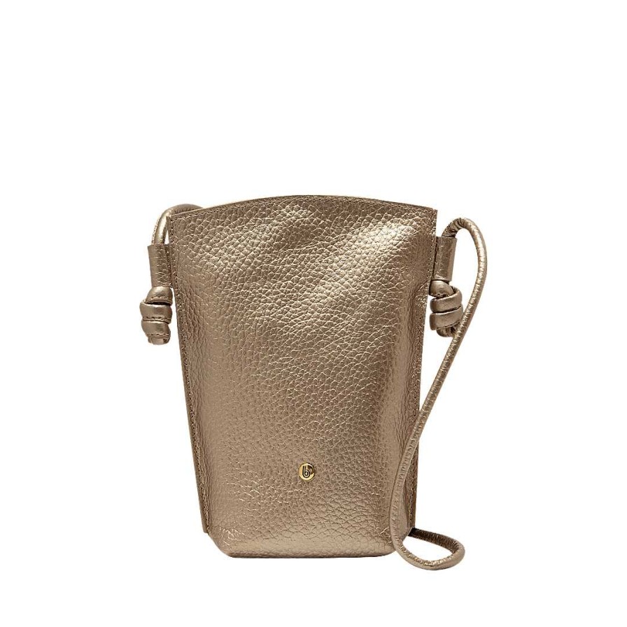 Handbags Bon-Bonite | Hands Free Leather Color Metal Sand