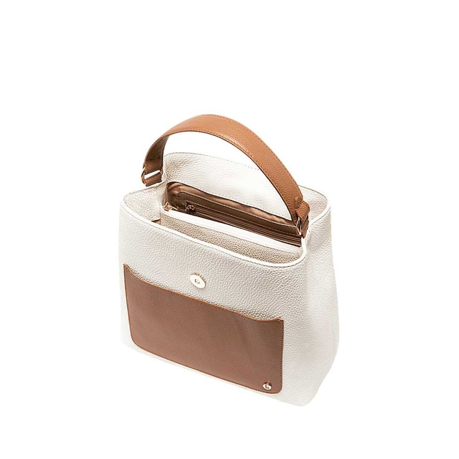 Handbags Bon-Bonite | Cream White Leather Wallet By Honey