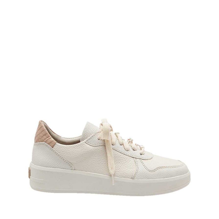 Shoes Bon-Bonite | Oyster White Leather Tennis Shoes