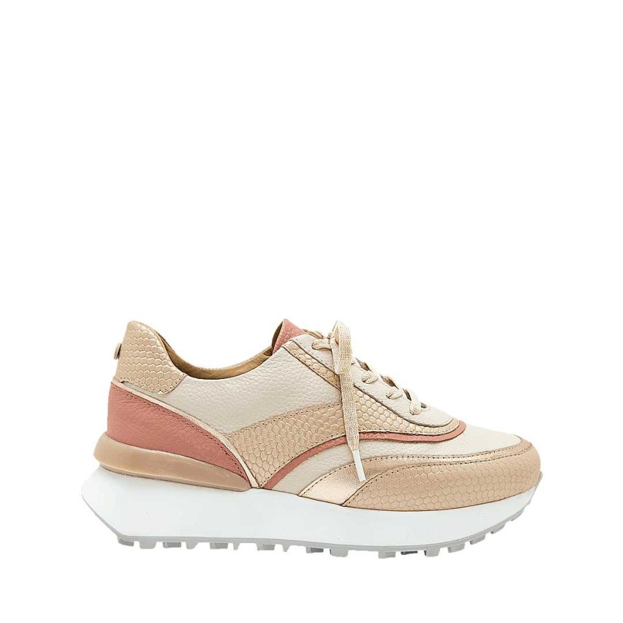 Shoes Bon-Bonite | Sand White Leather Tennis Shoes By Rosewood