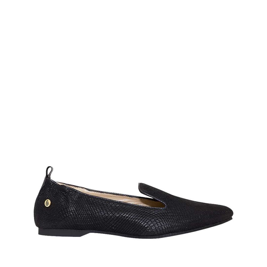 Shoes Bon-Bonite | Onyx Black Leather Ballet Shoes