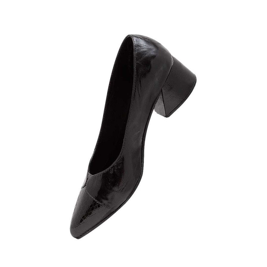 Shoes Bon-Bonite | Black Onyx Leather Heel