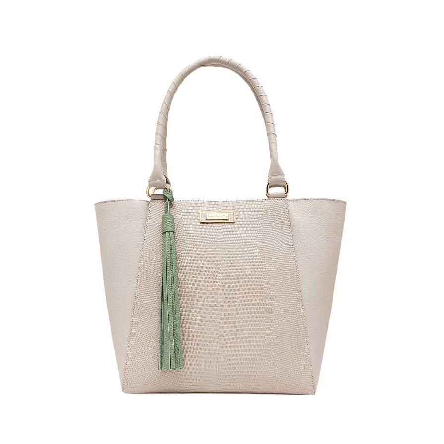 Handbags Bon-Bonite | Sand White Leather Wallet