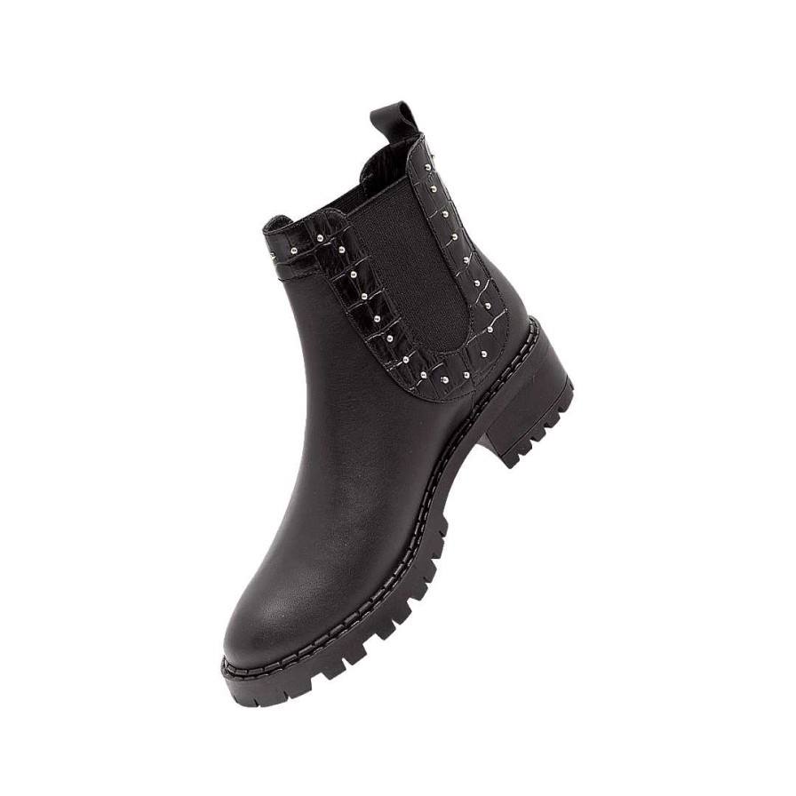 Shoes Bon-Bonite | Black Onyx Leather Chelsea Boot