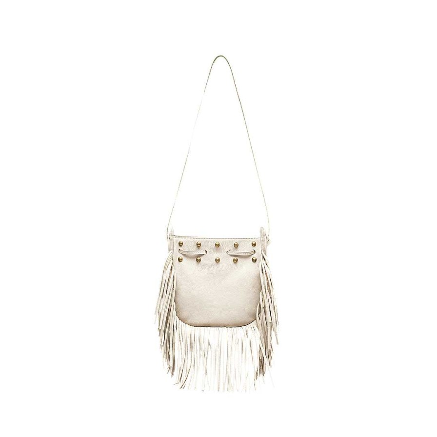 Handbags Bon-Bonite | Sand White Leather Hands Free