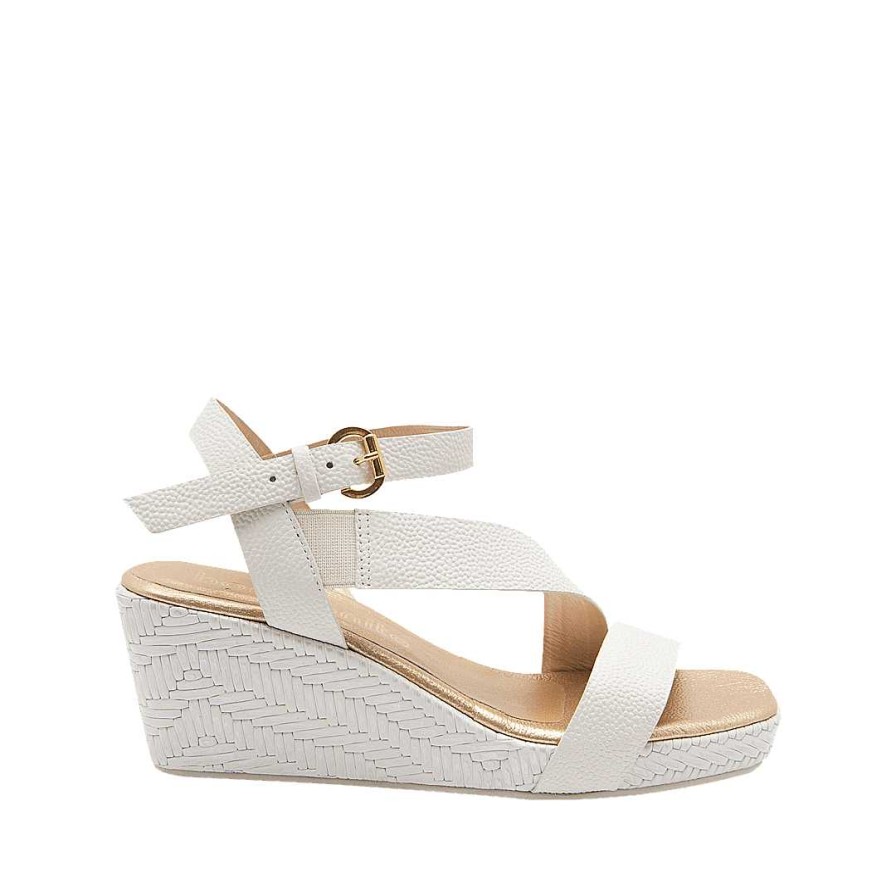 Shoes Bon-Bonite | Pure White Leather Platform Sandal