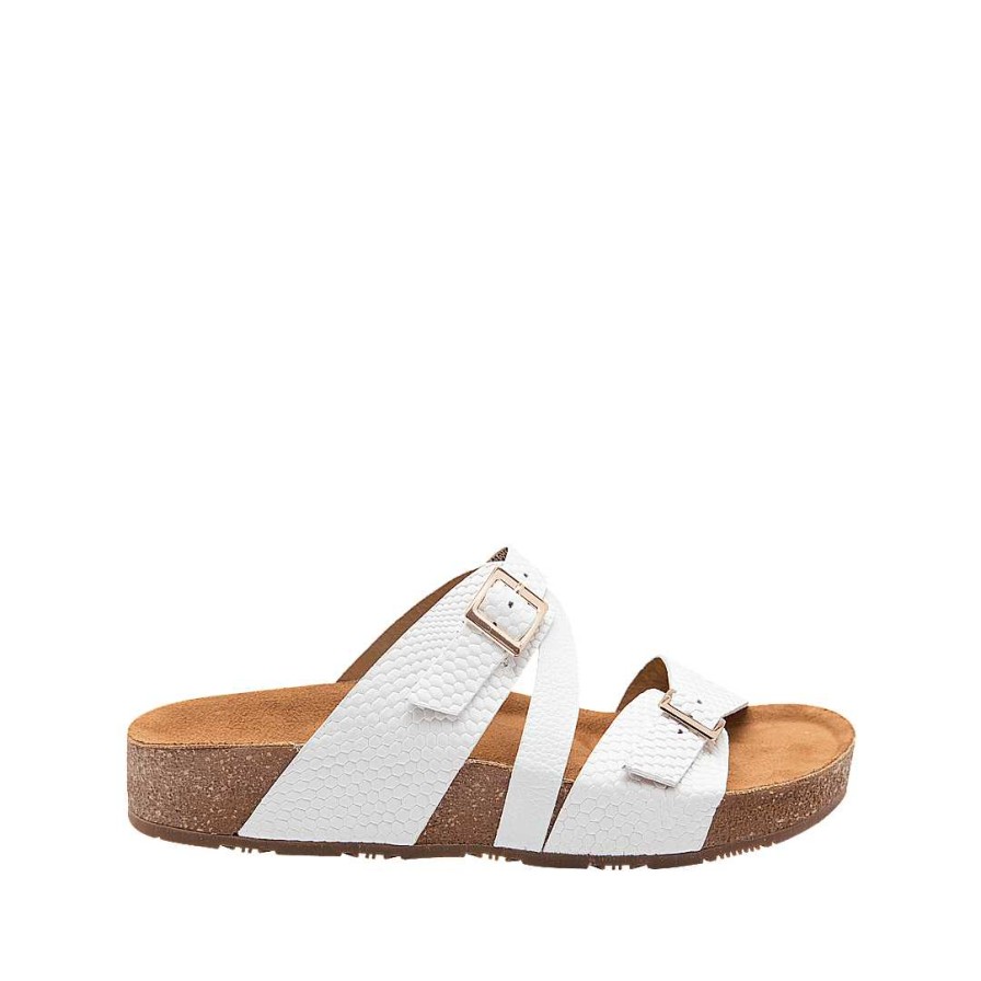 Shoes Bon-Bonite | Pure White Leather Sandal